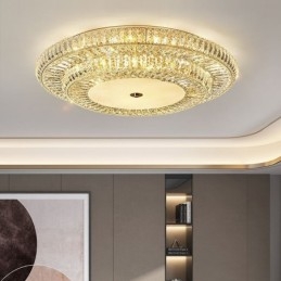 Designer Touch Decorative Crystal Flush Mount Round Crystal Decoration Ceiling Light