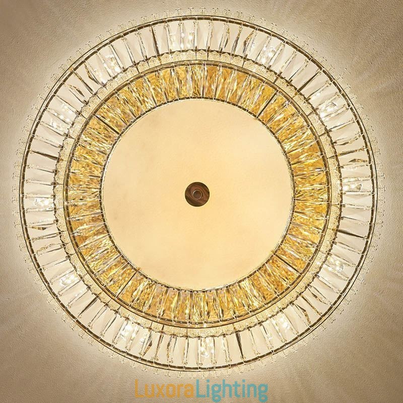 Designer Touch Decorative Crystal Flush Mount Round Crystal Decoration Ceiling Light