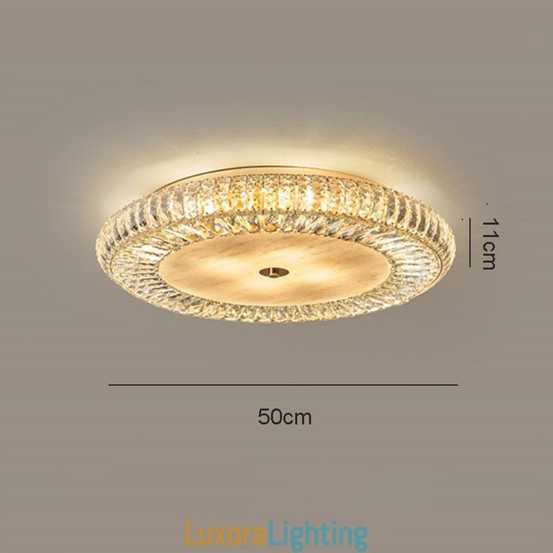 Designer Touch Decorative Crystal Flush Mount Round Crystal Decoration Ceiling Light