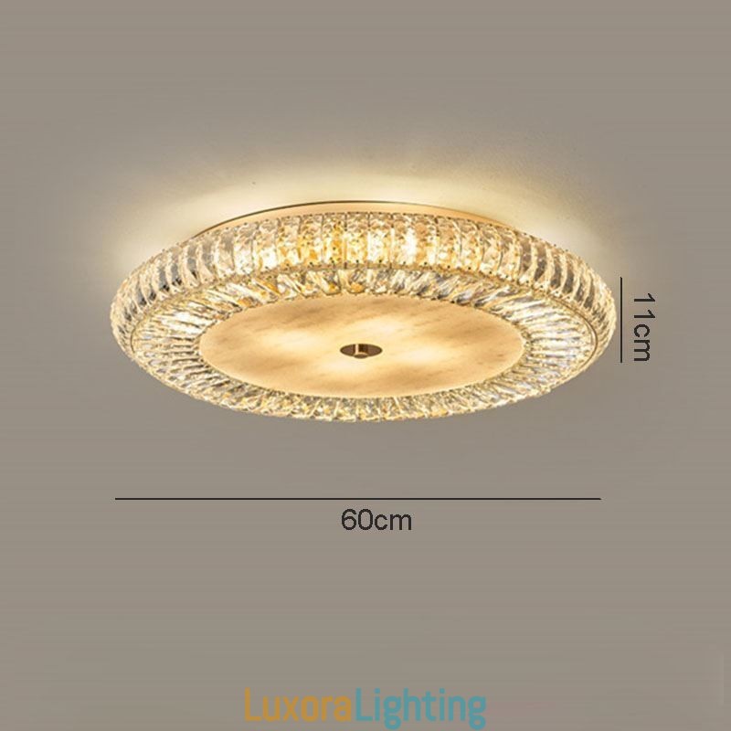 Designer Touch Decorative Crystal Flush Mount Round Crystal Decoration Ceiling Light