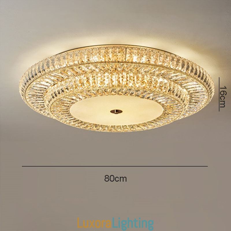 Designer Touch Decorative Crystal Flush Mount Round Crystal Decoration Ceiling Light
