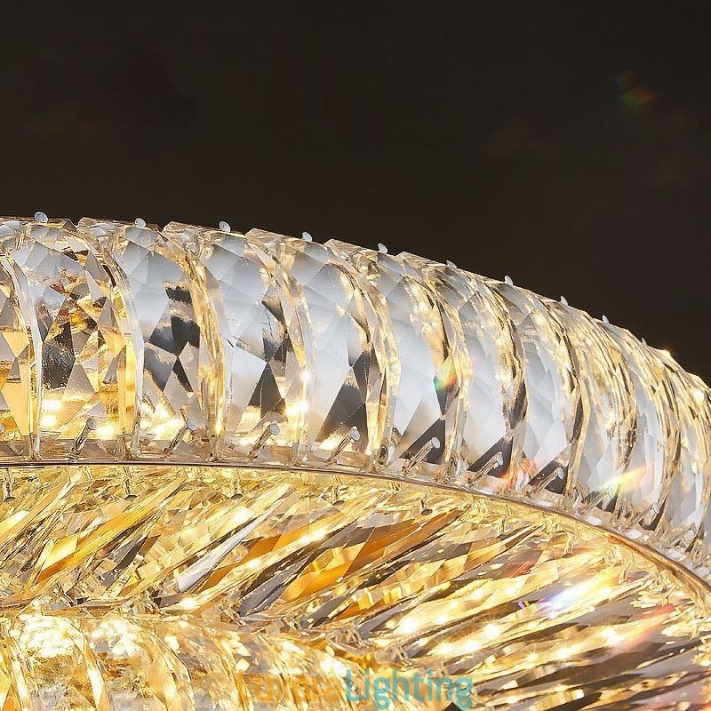 Designer Touch Decorative Crystal Flush Mount Round Crystal Decoration Ceiling Light
