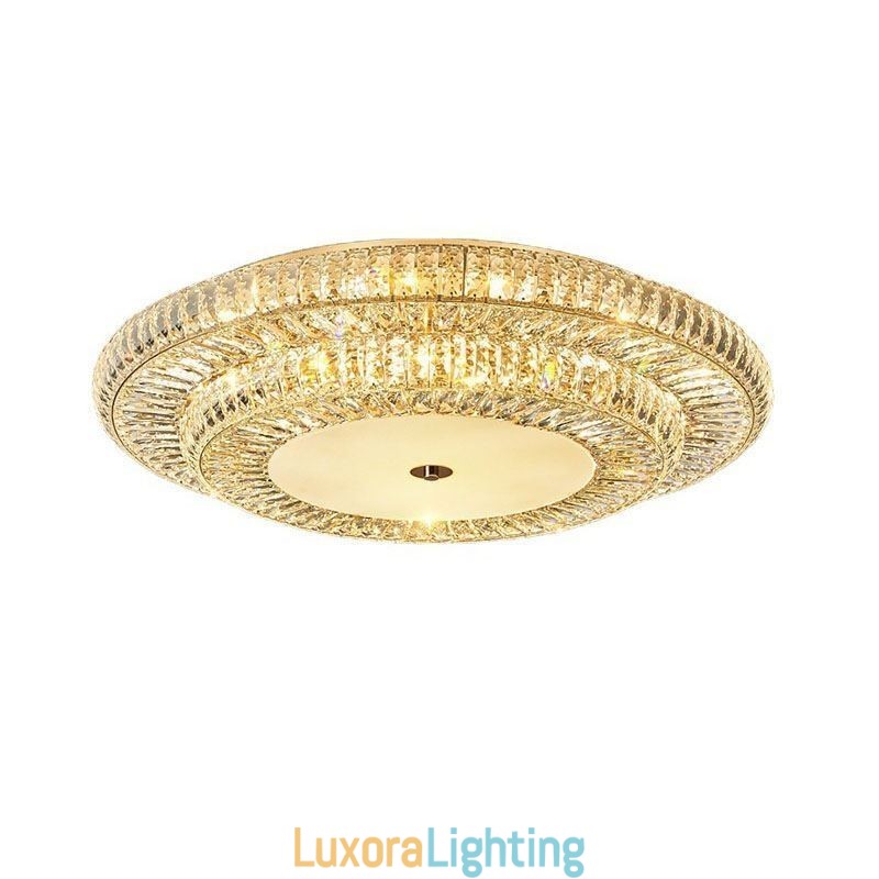 Designer Touch Decorative Crystal Flush Mount Round Crystal Decoration Ceiling Light