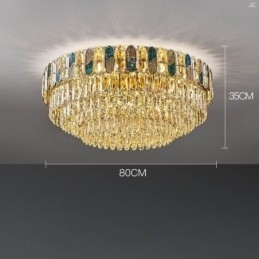 Designer Touch Decorative Crystal Flush Mount Round Crystal Decoration Ceiling Light Crystal Shell Lampshade
