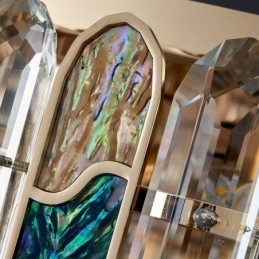 Designer Touch Decorative Crystal Flush Mount Round Crystal Decoration Ceiling Light Crystal Shell Lampshade