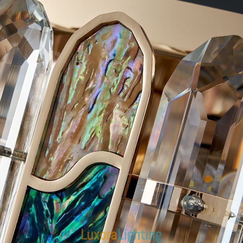 Designer Touch Decorative Crystal Flush Mount Round Crystal Decoration Ceiling Light Crystal Shell Lampshade