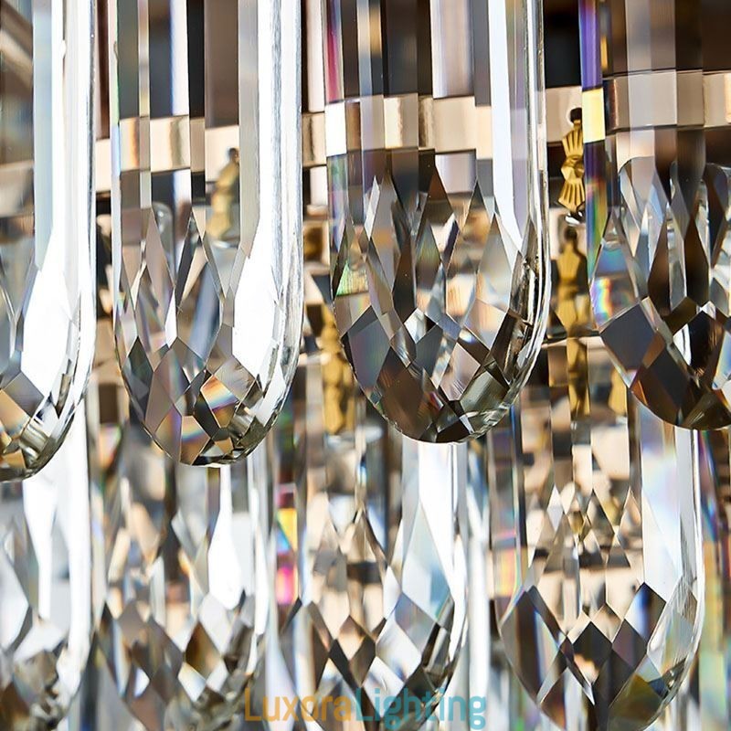 Designer Touch Decorative Crystal Flush Mount Round Crystal Decoration Ceiling Light Crystal Shell Lampshade