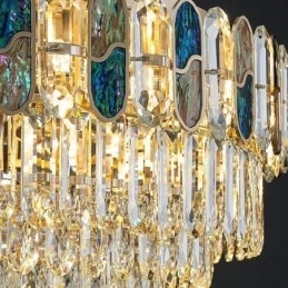 Designer Touch Decorative Crystal Flush Mount Round Crystal Decoration Ceiling Light Crystal Shell Lampshade