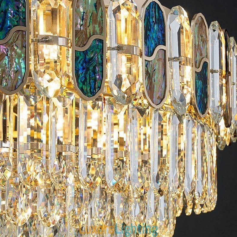 Designer Touch Decorative Crystal Flush Mount Round Crystal Decoration Ceiling Light Crystal Shell Lampshade