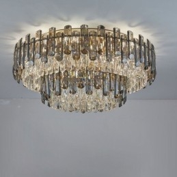 Designer Touch Decorative Crystal Flush Mount Simple Modern Round Ceiling Light Dining Light