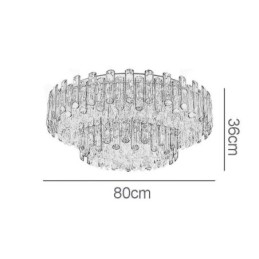 Designer Touch Decorative Crystal Flush Mount Simple Modern Round Ceiling Light Dining Light