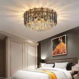 Designer Touch Decorative Crystal Ceiling Light Simple Modern Round Flush Mount Light