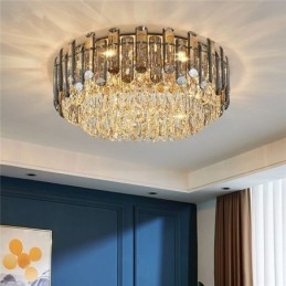 Designer Touch Decorative Crystal Ceiling Light Simple Modern Round Flush Mount Light