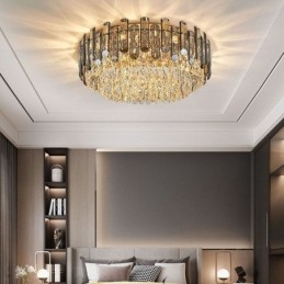 Designer Touch Decorative Crystal Ceiling Light Simple Modern Round Flush Mount Light