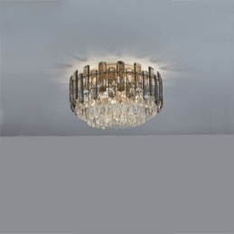 Designer Touch Decorative Crystal Ceiling Light Simple Modern Round Flush Mount Light