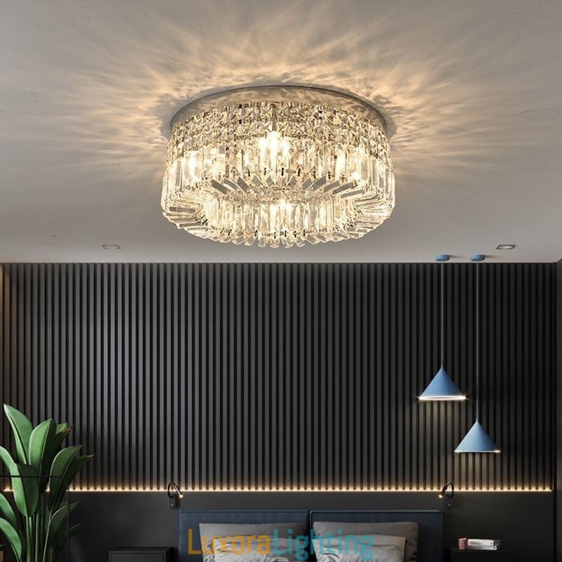 Designer Touch Decorative Modern Elegant Ceiling Light Flush Mount Crystal Ceiling Lamp