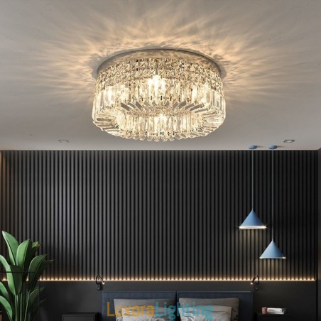 Designer Touch Decorative Modern Elegant Ceiling Light Flush Mount Crystal Ceiling Lamp