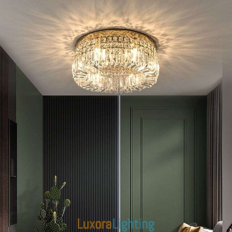 Designer Touch Decorative Modern Elegant Ceiling Light Flush Mount Crystal Ceiling Lamp