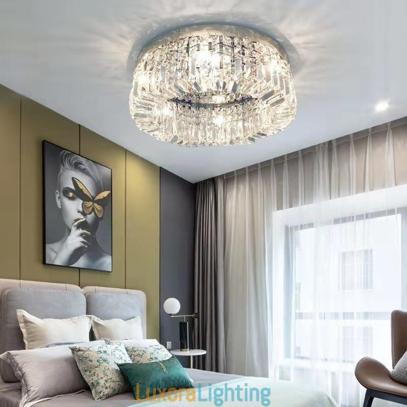 Designer Touch Decorative Modern Elegant Ceiling Light Flush Mount Crystal Ceiling Lamp