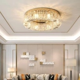 Designer Touch Decorative Modern Elegant Ceiling Light Flush Mount Crystal Ceiling Lamp