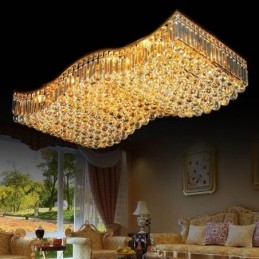 Designer Touch Decorative European Crystal Flush Mount Rectangle Chandelier