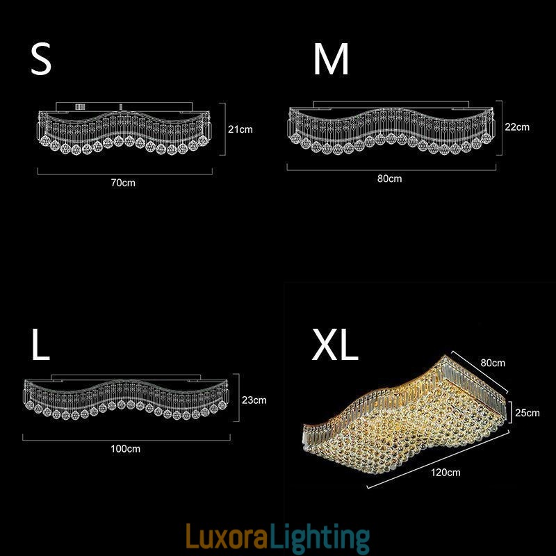 Designer Touch Decorative European Crystal Flush Mount Rectangle Chandelier