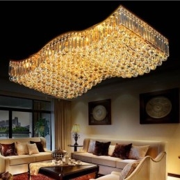 Designer Touch Decorative European Crystal Flush Mount Rectangle Chandelier