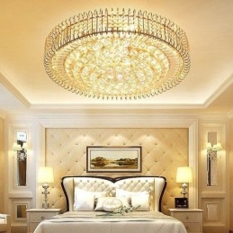 Designer Touch Decorative European Style Flush Mount Round Crystal Ceiling Light
