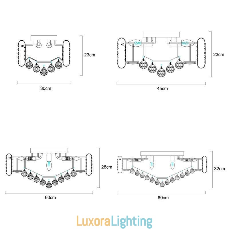 Designer Touch Decorative European Style Flush Mount Round Crystal Ceiling Light