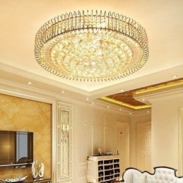 Designer Touch Decorative European Style Flush Mount Round Crystal Ceiling Light
