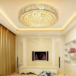 Designer Touch Decorative European Style Flush Mount Round Crystal Ceiling Light