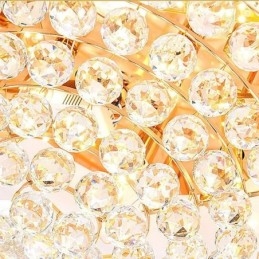 Designer Touch Decorative European Style Flush Mount Round Crystal Ceiling Light