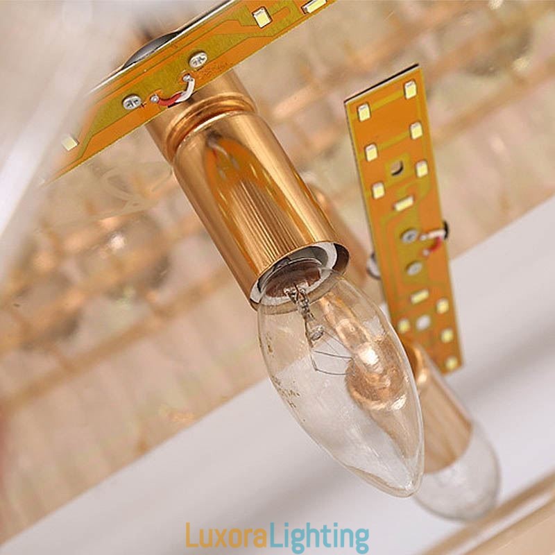 Designer Touch Decorative European Style Flush Mount Round Crystal Ceiling Light