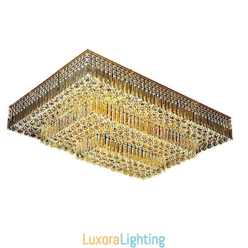 Designer Touch Decorative Modern Flush Mount Three Tiers Crystal Chandelier