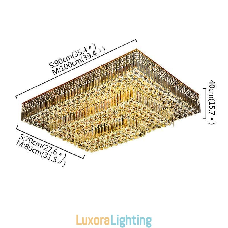 Designer Touch Decorative Modern Flush Mount Three Tiers Crystal Chandelier