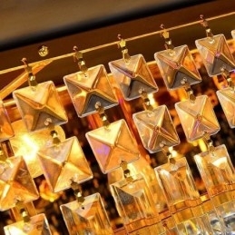 Designer Touch Decorative Modern Flush Mount Three Tiers Crystal Chandelier