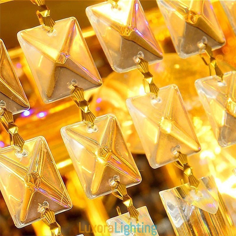 Designer Touch Decorative Modern Flush Mount Three Tiers Crystal Chandelier