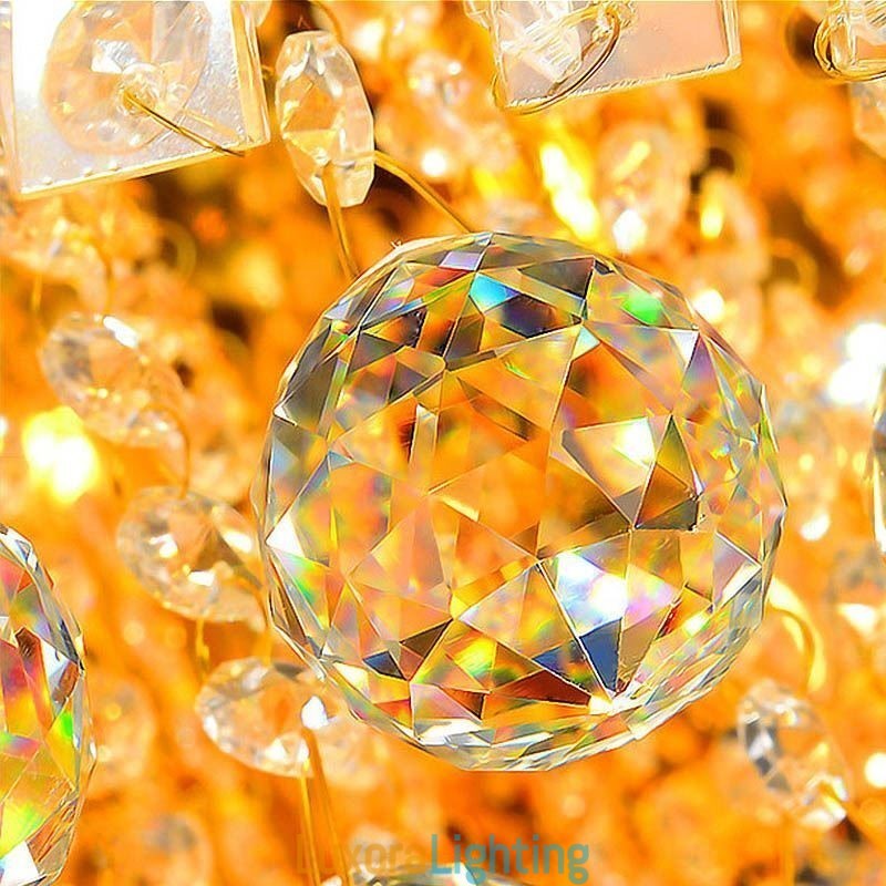 Designer Touch Decorative Modern Flush Mount Three Tiers Crystal Chandelier