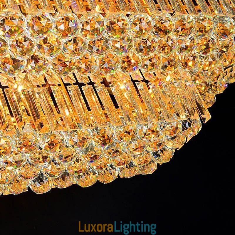 Designer Touch Decorative Modern Flush Mount Three Tiers Crystal Chandelier