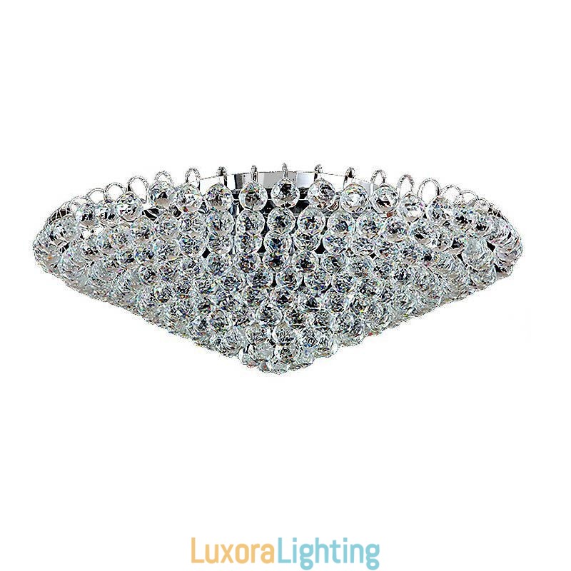 Designer Touch Decorative European Style Crystal Flush Mount Round Shape Ceiling Light