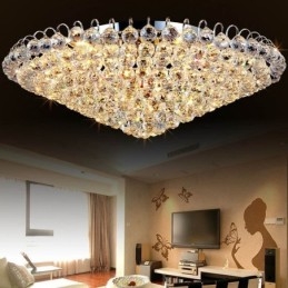 Designer Touch Decorative European Style Crystal Flush Mount Round Shape Ceiling Light