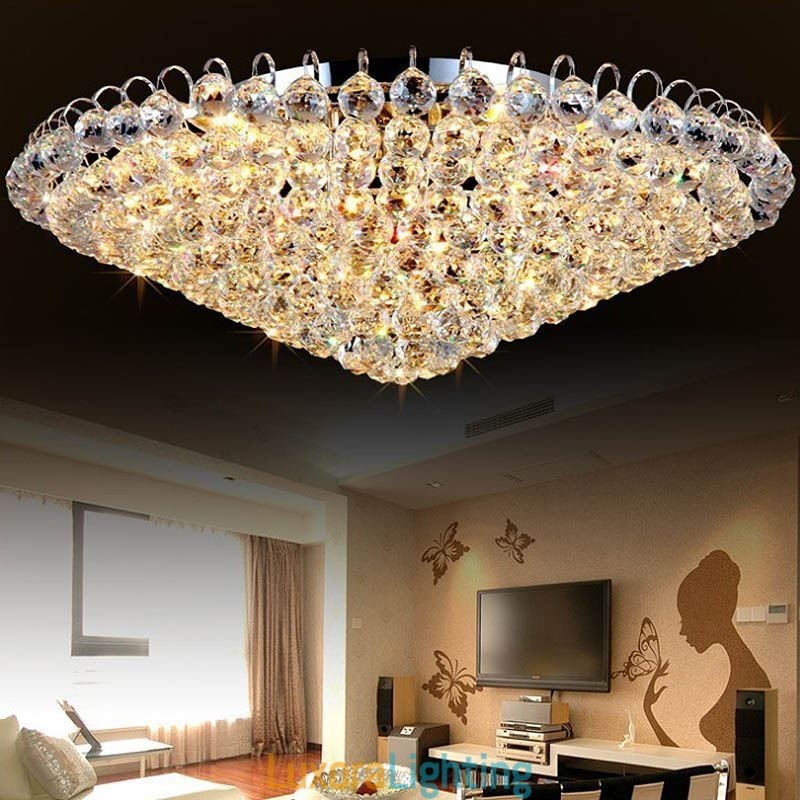 Designer Touch Decorative European Style Crystal Flush Mount Round Shape Ceiling Light