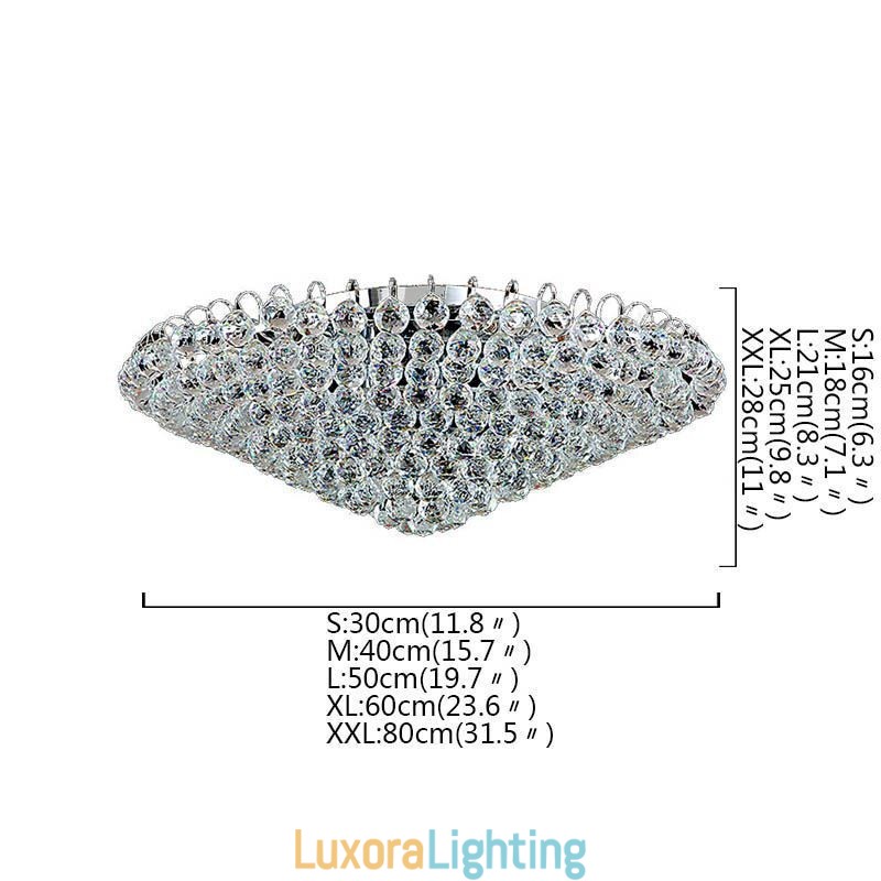 Designer Touch Decorative European Style Crystal Flush Mount Round Shape Ceiling Light