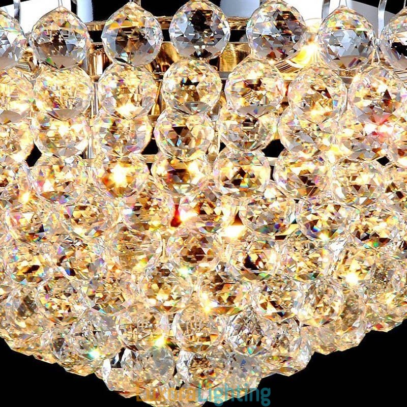 Designer Touch Decorative European Style Crystal Flush Mount Round Shape Ceiling Light