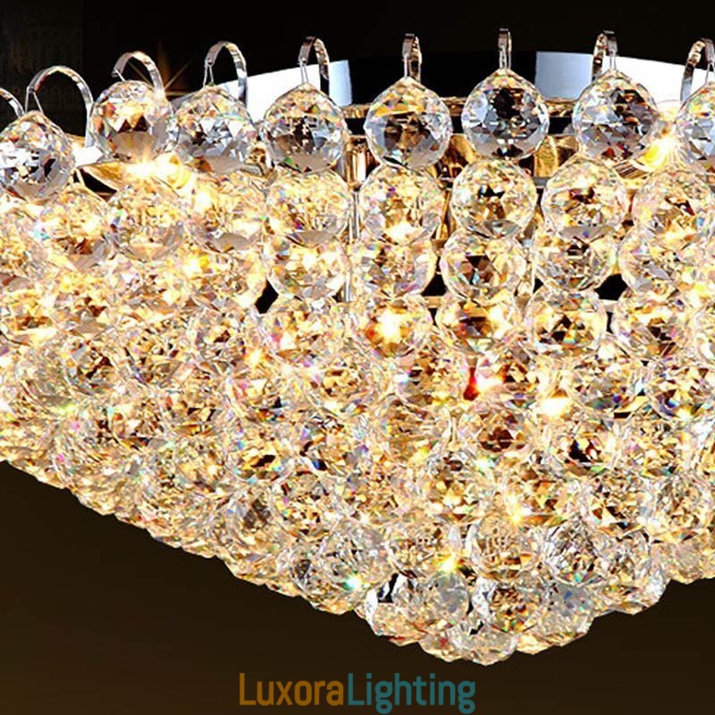 Designer Touch Decorative European Style Crystal Flush Mount Round Shape Ceiling Light