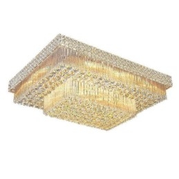 Designer Touch Decorative European Flush Mount Square Crystal Chandelier