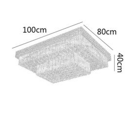 Designer Touch Decorative European Flush Mount Square Crystal Chandelier