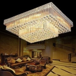 Designer Touch Decorative European Flush Mount Square Crystal Chandelier