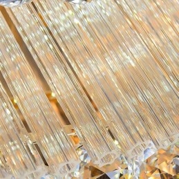 Designer Touch Decorative European Flush Mount Square Crystal Chandelier