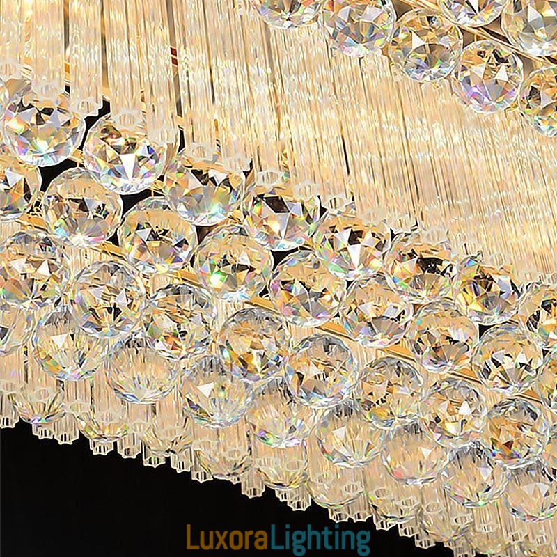 Designer Touch Decorative European Flush Mount Square Crystal Chandelier